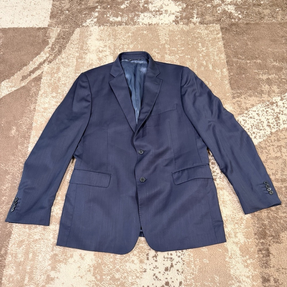 Ermenegildo Zegna Saks Fifth Ave 42R Wool Silk Blazer Navy Made Italy Sport Coat